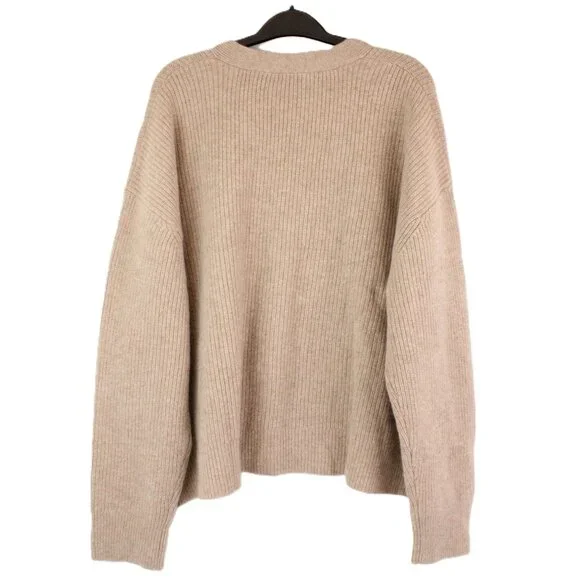 Quince Tan Cashmere Fisherman Cardigan Sweater - Picture 2 of 12